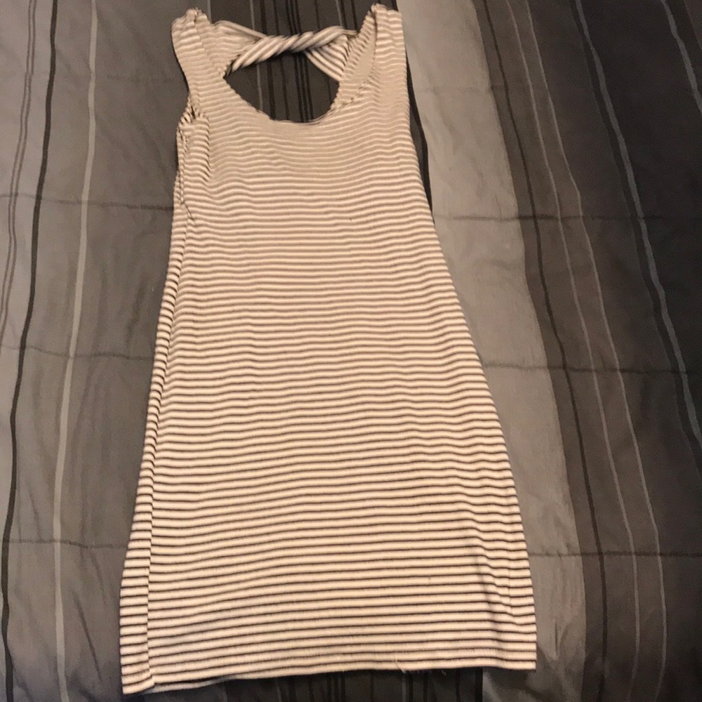 Stripped, fitted dress.